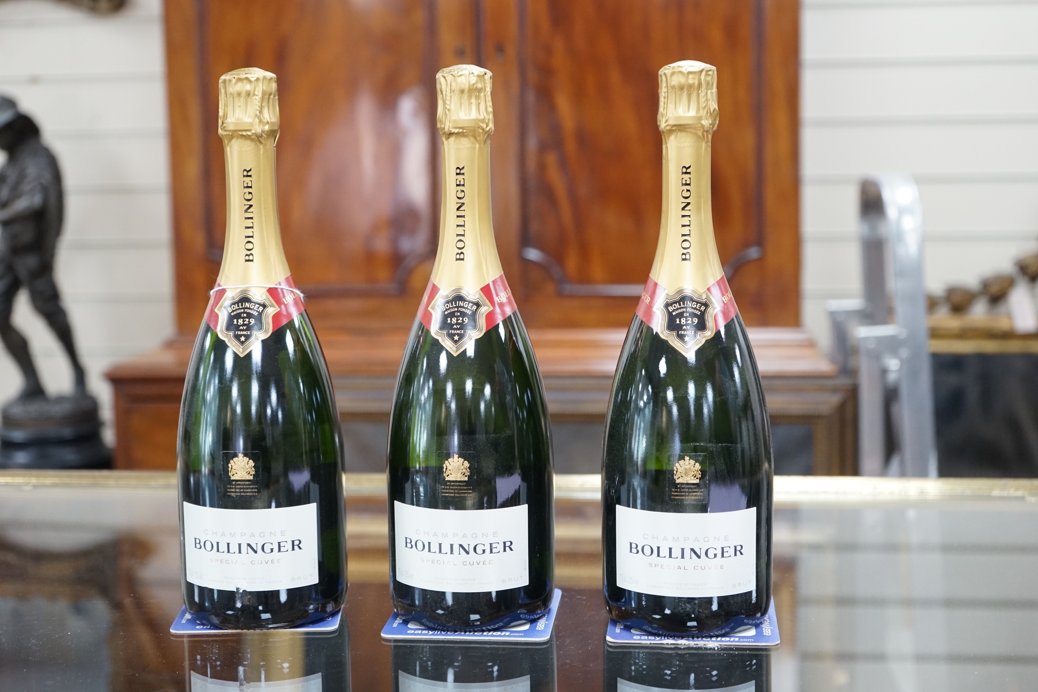 Three bottles of Bollinger